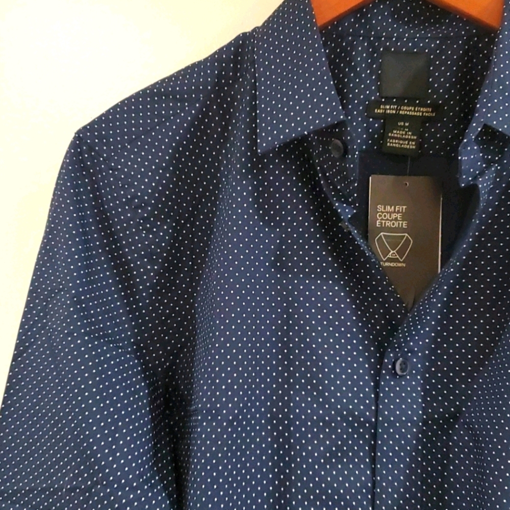 ❤ Mens new H&M blue dress shirt